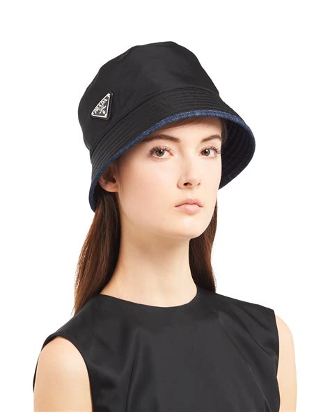 prada women's hats|prada denim bucket hat.